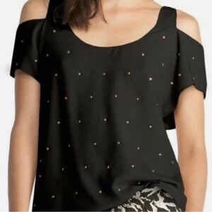 Rachel Roy Black Studded Women's Top